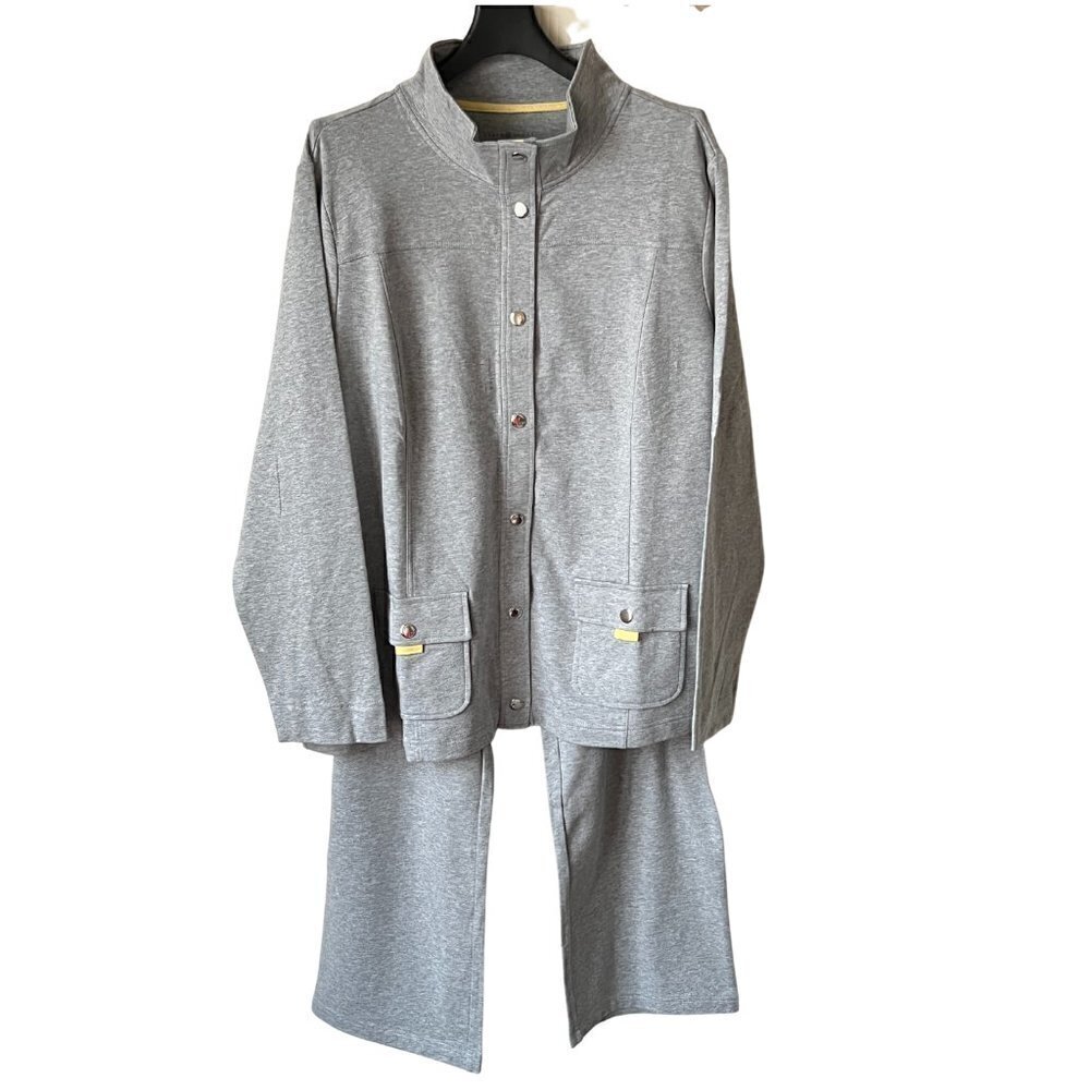 Karen Scott 2-Piece Athleisure Set, Gray, 2X